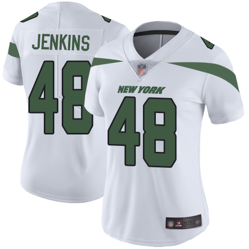 Nike Jets #48 Jordan Jenkins White Women's Stitched NFL Vapor Untouchable Limited Jersey