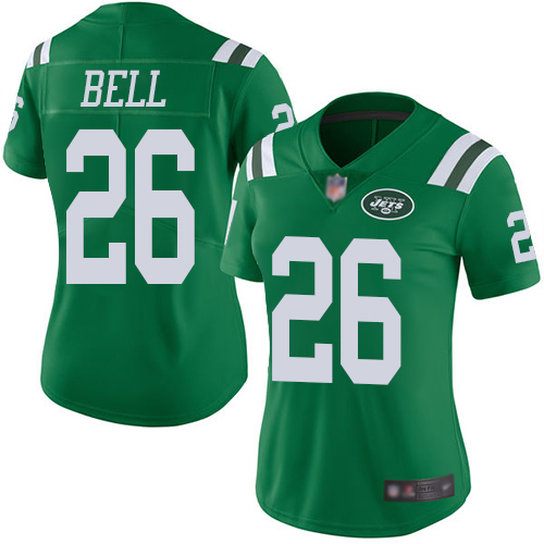 Nike Jets #26 Le'Veon Bell Green Women's Stitched NFL Limited Rush Jersey