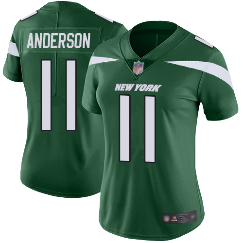 Nike Jets #11 Robby Anderson Green Team Color Women's Stitched NFL Vapor Untouchable Limited Jersey