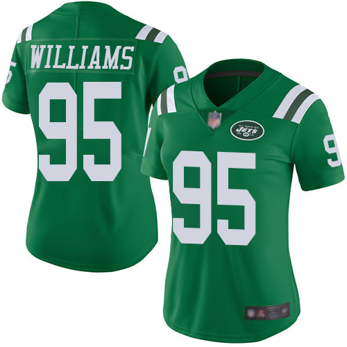 Nike Jets #95 Quinnen Williams Green Women's Stitched NFL Limited Rush Jersey