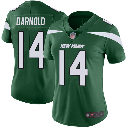 Nike Jets #14 Sam Darnold Green Team Color Women's Stitched NFL Vapor Untouchable Limited Jersey