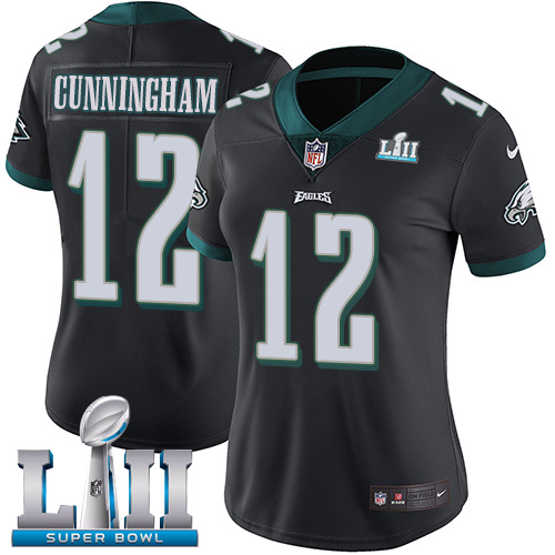 Nike Eagles #12 Randall Cunningham Black Alternate Super Bowl LII Women's Stitched NFL Vapor Untouchable Limited Jersey
