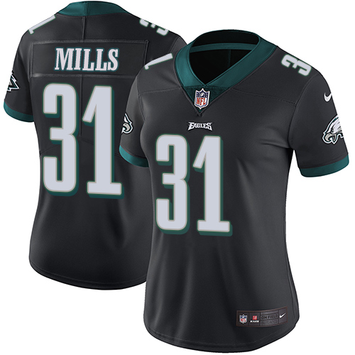 Nike Eagles #31 Jalen Mills Black Alternate Women's Stitched NFL Vapor Untouchable Limited Jersey