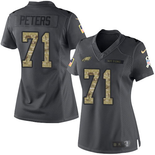 Nike Eagles #71 Jason Peters Black Women's Stitched NFL Limited 2016 Salute to Service Jersey