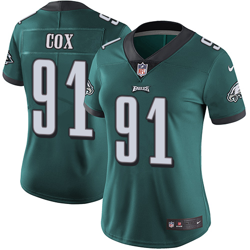 Nike Eagles #91 Fletcher Cox Midnight Green Team Color Women's Stitched NFL Vapor Untouchable Limited Jersey