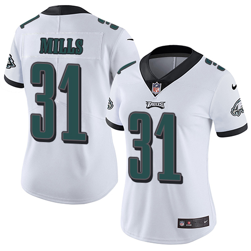 Nike Eagles #31 Jalen Mills White Women's Stitched NFL Vapor Untouchable Limited Jersey