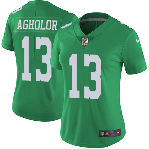 Nike Eagles #13 Nelson Agholor Green Women's Stitched NFL Limited Rush Jersey
