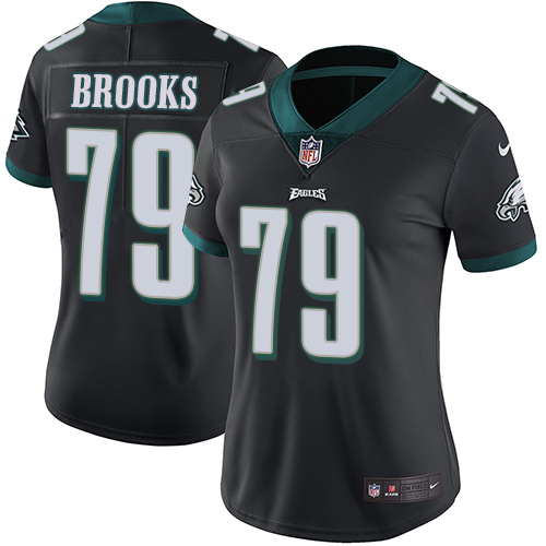 Nike Eagles #79 Brandon Brooks Black Alternate Women's Stitched NFL Vapor Untouchable Limited Jersey
