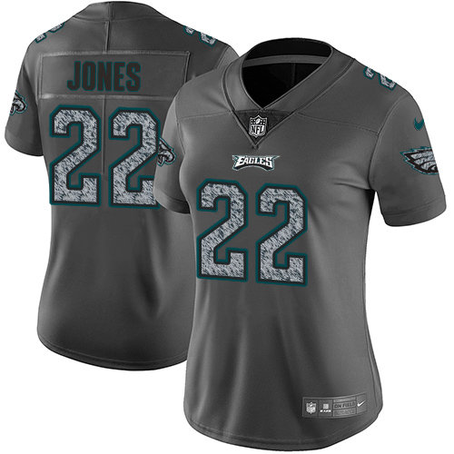 Nike Eagles #22 Sidney Jones Gray Static Women's Stitched NFL Vapor Untouchable Limited Jersey