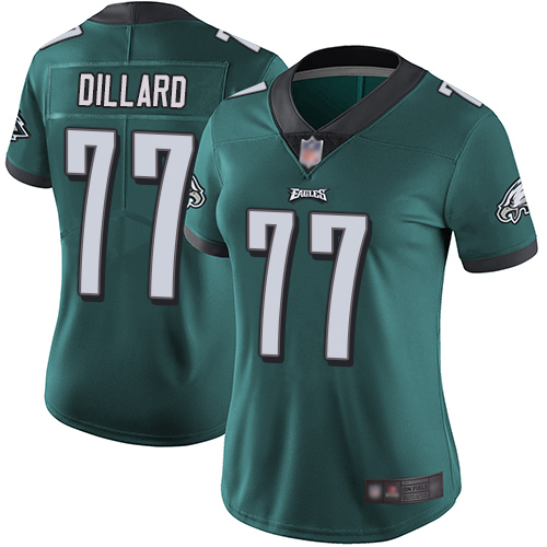 Nike Eagles #77 Andre Dillard Midnight Green Team Color Women's Stitched NFL Vapor Untouchable Limited Jersey
