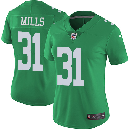 Nike Eagles #31 Jalen Mills Green Women's Stitched NFL Limited Rush Jersey