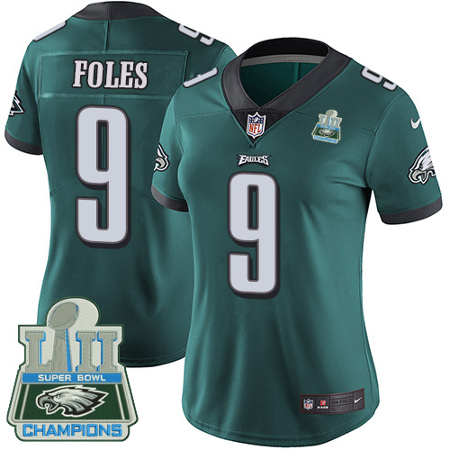 Nike Eagles #9 Nick Foles Midnight Green Team Color Super Bowl LII Champions Women's Stitched NFL Vapor Untouchable Limited Jersey