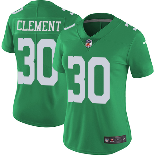 Nike Eagles #30 Corey Clement Green Women's Stitched NFL Limited Rush Jersey
