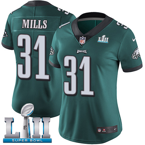 Nike Eagles #31 Jalen Mills Midnight Green Team Color Super Bowl LII Women's Stitched NFL Vapor Untouchable Limited Jersey