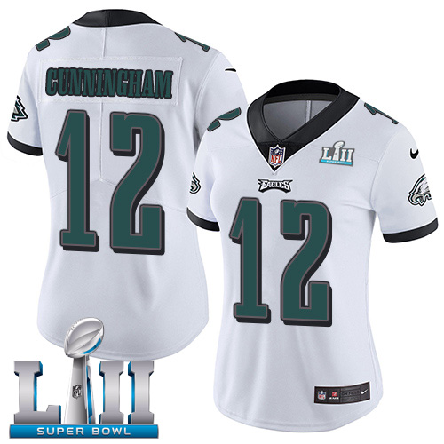 Nike Eagles #12 Randall Cunningham White Super Bowl LII Women's Stitched NFL Vapor Untouchable Limited Jersey