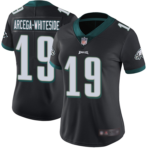 Nike Eagles #19 JJ Arcega-Whiteside Black Alternate Women's Stitched NFL Vapor Untouchable Limited Jersey