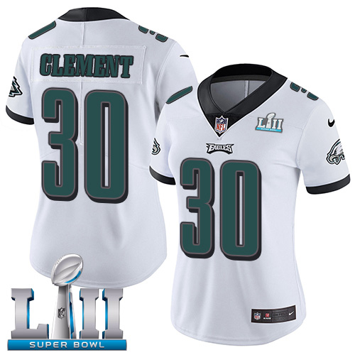 Nike Eagles #30 Corey Clement White Super Bowl LII Women's Stitched NFL Vapor Untouchable Limited Jersey