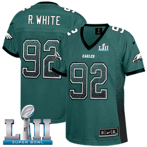 Nike Eagles #92 Reggie White Midnight Green Team Color Super Bowl LII Women's Stitched NFL Elite Drift Fashion Jersey