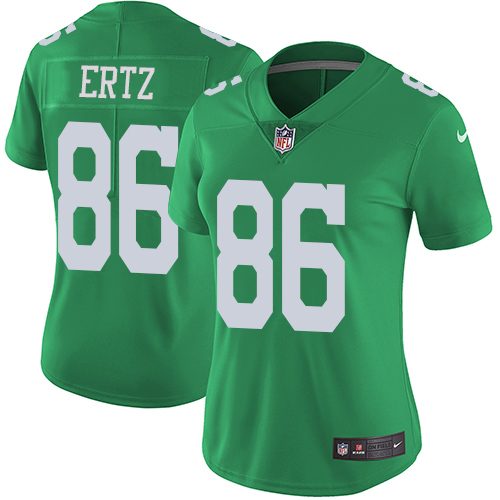 Nike Eagles #86 Zach Ertz Green Women's Stitched NFL Limited Rush Jersey