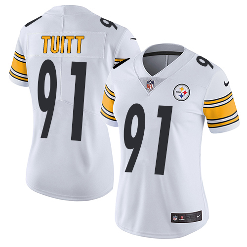 Nike Steelers #91 Stephon Tuitt White Women's Stitched NFL Vapor Untouchable Limited Jersey