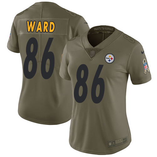 Nike Steelers #86 Hines Ward Olive Women's Stitched NFL Limited 2017 Salute to Service Jersey