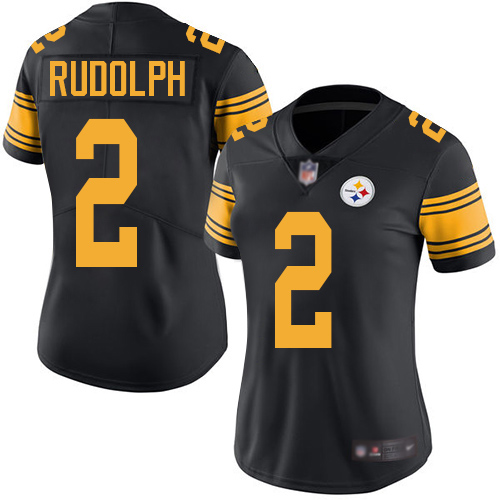 Nike Steelers #2 Mason Rudolph Black Women's Stitched NFL Limited Rush Jersey