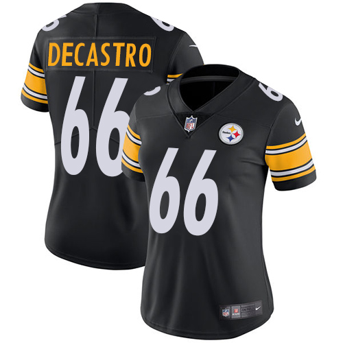 Nike Steelers #66 David DeCastro Black Team Color Women's Stitched NFL Vapor Untouchable Limited Jersey