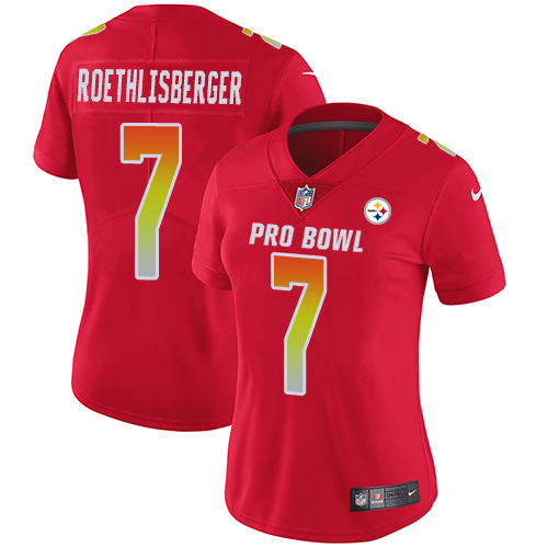 Nike Steelers #7 Ben Roethlisberger Red Women's Stitched NFL Limited AFC 2018 Pro Bowl Jersey