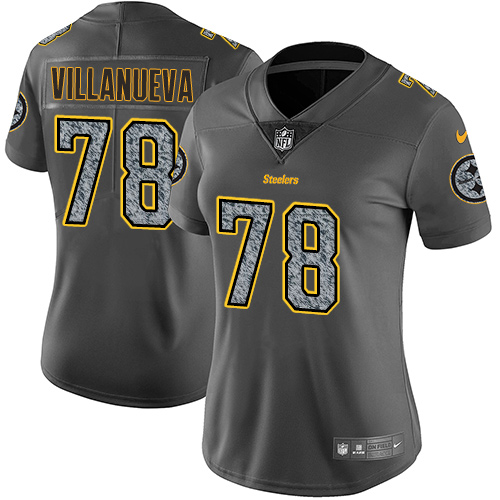 Nike Steelers #78 Alejandro Villanueva Gray Static Women's Stitched NFL Vapor Untouchable Limited Jersey