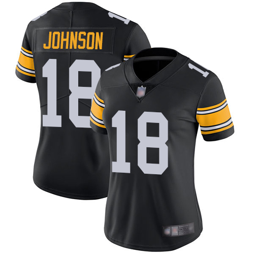 Nike Steelers #18 Diontae Johnson Black Alternate Women's Stitched NFL Vapor Untouchable Limited Jersey