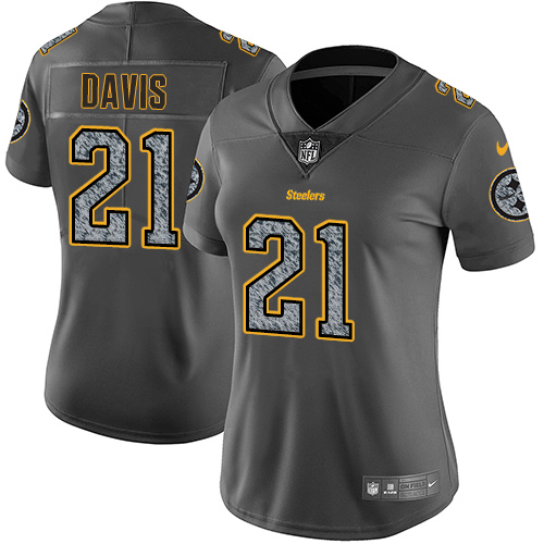 Nike Steelers #21 Sean Davis Gray Static Women's Stitched NFL Vapor Untouchable Limited Jersey
