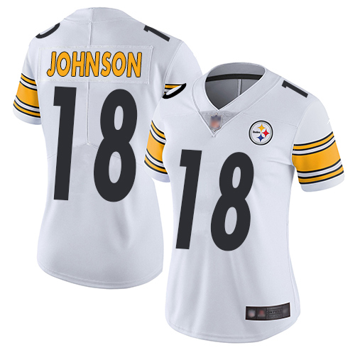 Nike Steelers #18 Diontae Johnson White Women's Stitched NFL Vapor Untouchable Limited Jersey