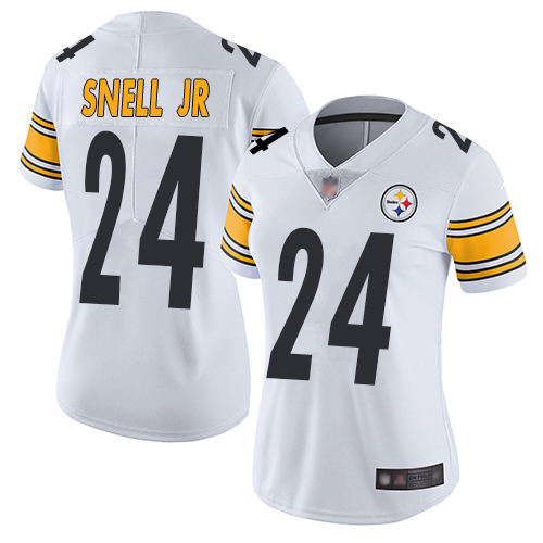 Nike Steelers #24 Benny Snell Jr. White Women's Stitched NFL Vapor Untouchable Limited Jersey