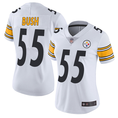 Nike Steelers #55 Devin Bush White Women's Stitched NFL Vapor Untouchable Limited Jersey