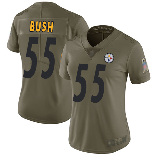 Nike Steelers #55 Devin Bush Olive Women's Stitched NFL Limited 2017 Salute to Service Jersey