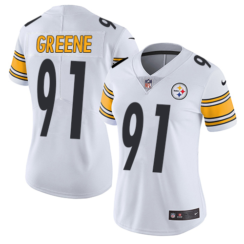Nike Steelers #91 Kevin Greene White Women's Stitched NFL Vapor Untouchable Limited Jersey