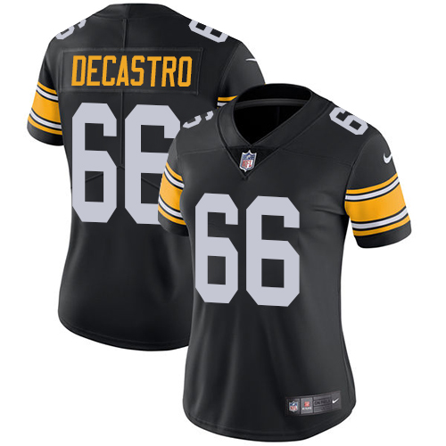 Nike Steelers #66 David DeCastro Black Alternate Women's Stitched NFL Vapor Untouchable Limited Jersey
