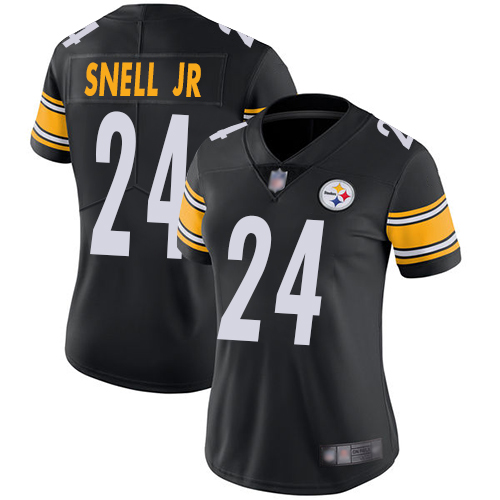 Nike Steelers #24 Benny Snell Jr. Black Team Color Women's Stitched NFL Vapor Untouchable Limited Jersey