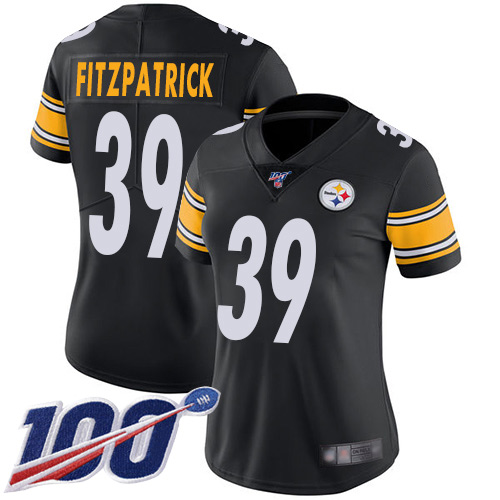 Nike Steelers #39 Minkah Fitzpatrick Black Team Color Women's Stitched NFL 100th Season Vapor Limited Jersey