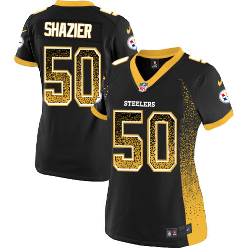 Nike Steelers #50 Ryan Shazier Black Team Color Women's Stitched NFL Elite Drift Fashion Jersey
