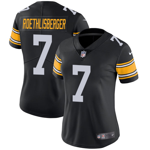 Nike Steelers #7 Ben Roethlisberger Black Alternate Women's Stitched NFL Vapor Untouchable Limited Jersey
