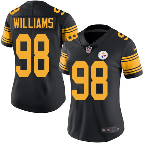 Nike Steelers #98 Vince Williams Black Women's Stitched NFL Limited Rush Jersey
