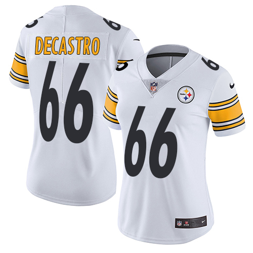 Nike Steelers #66 David DeCastro White Women's Stitched NFL Vapor Untouchable Limited Jersey