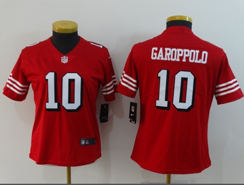 Nike 49ers #10 Jimmy Garoppolo Red Team Color Women's Stitched NFL Vapor Untouchable Limited II Jersey