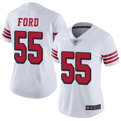 Nike 49ers #55 Dee Ford White Rush Women's Stitched NFL Vapor Untouchable Limited Jersey