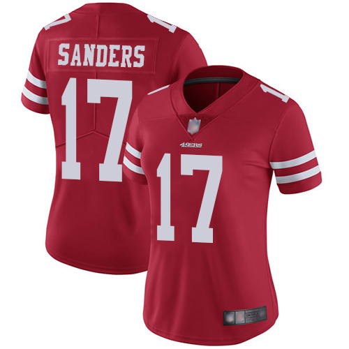 Nike 49ers #17 Emmanuel Sanders Red Team Color Women's Stitched NFL Vapor Untouchable Limited Jersey