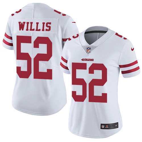 Nike 49ers #52 Patrick Willis White Women's Stitched NFL Vapor Untouchable Limited Jersey