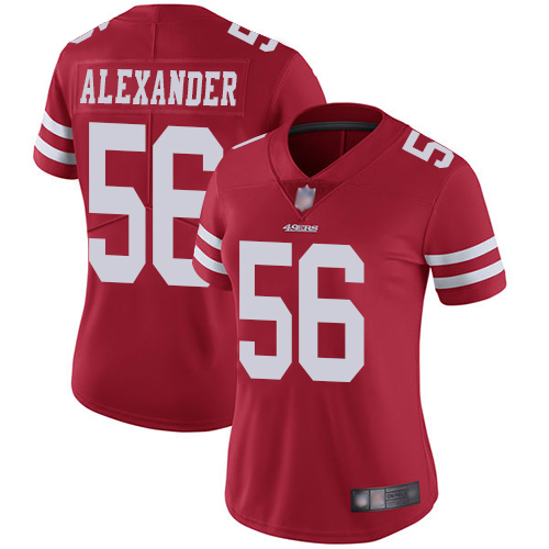 Nike 49ers #56 Kwon Alexander Red Team Color Women's Stitched NFL Vapor Untouchable Limited Jersey
