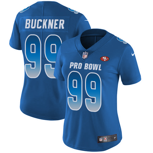 Nike 49ers #99 DeForest Buckner Royal Women's Stitched NFL Limited NFC 2019 Pro Bowl Jersey