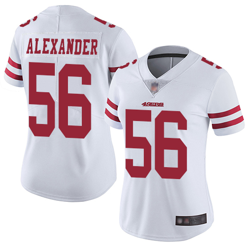 Nike 49ers #56 Kwon Alexander White Women's Stitched NFL Vapor Untouchable Limited Jersey
